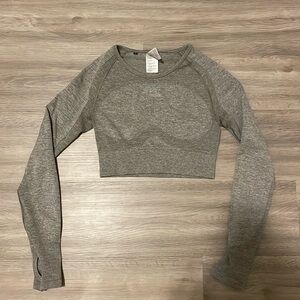 Gymshark Flex Long Sleeve Crop Top, Size small, Green